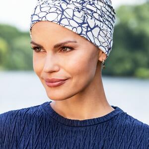 Style 912 Mia Turban - weißer Abstrakt-Print